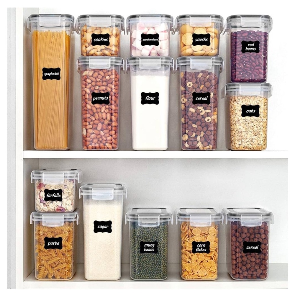 Airtight Food Storage Containers with Lids, 24 pieces, Includes 24 Labels
